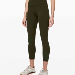 lululemon athletica Women's Olive Green High-Waisted Leggings wunder under